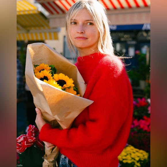 Surprise Paris Jane Cherry Red Mohair Sweater - Picture 4 of 5